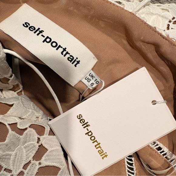 Self Portrait New Azaelea Guipure Lace Midi Dress Size 6 - Picture 15 of 16